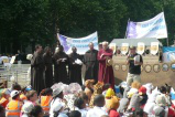Aylesford Friars with Bishop Richard Chartres and Mark Dowd addressing crowds