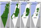 Palestine mapped in green from  1948 - 2000