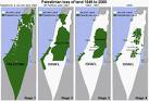 Palestine mapped in green from 1948 - 2000