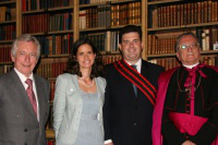 HE Archbishop Eugenio Sbarbaro, Apostolic Nuncio to Serbia, Mr Anthony Bailey, GCSS, his wife HSH Princess Marie-Therese von Hohenberg and The Lord Brennan of Bibury, QC, President of the Catholic Union of Great Britain.