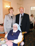 Sr Magdalene with her niece, Her Excellency Mary Whelan, Irish ambassador,designate to The Netherlands, and her nephew Alan Whelan, emeritus St Benedict's College. Colchester 