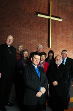 Dr Crabtree (middle left) with speakers and organisers
