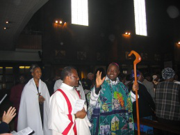 Archbishop Kaigama greets congregation