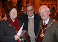 Mayor Surgenor with Maria Carla and Carlo Volpini 