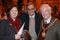 Mayor Surgenor with Maria Carla and Carlo Volpini 