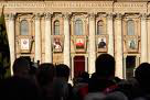 pilgrims outside St Peter's