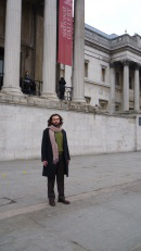 Actor James Burke-Dunsmore, in front of National Gallery