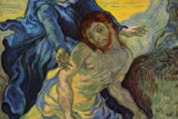 Van Gogh's Pietà (after Delacroix) painted in 1889 at the asylum in Saint-Rémy.