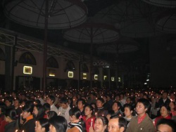 Prayer vigil at Redemptorist Monastery,  Ho Chi Minh City.  Picture: VietCatholic