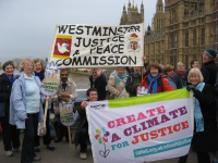 campaigners outside Parliament