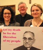 Archbishop Bernard Longley pictured with (left) Abigail McMillan, and Helen Moseley, CAFOD Diocesan Managers, based in Walsall.