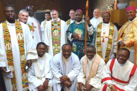 Archbishop Lele front left during a recent visit to Southwark Diocese after the ad limina in Rome