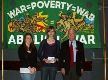 Katrina and Jess with Bruce Kent