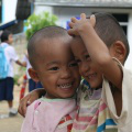 Two young Burmese refugees