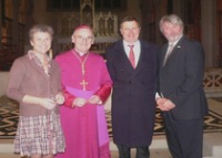 l-r: Jo Ansell, Bishop George Stack, The Duke of Norfolk, Simon Bartley 