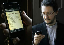 Fr Padrini with his iBreviary