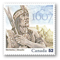 Chief Membertou depicted on Canadian 2007 postage stamp