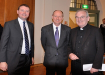l-r Paul Barber, Nick Gibb MP, Bishop George Stack