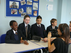 Elisha Odumosu, Emma Daly, Joanna Ismail, Adrian Kucharski being interviewed on TV
