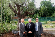 Archbishop Conti with Director of Communications Ronnie Convery, Italian Honorary Consul Leandro Franchi,