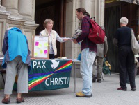 Pax Christi leafletting at Westminster Cathedral