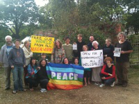 Peace campaigners at Aldermaston