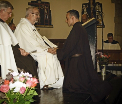 Fr Wilfrid receives Brother Andy's vows.