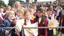 Children waiting for Pope's arrival