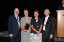 L to R Jim Kelly, Nicky Stevens, Teresa Keogh, Bishop Paul G Bootkoski, Bishop of Metuchen