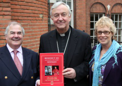 Archbishop Nichols with editor, Peter Jennings and Mrs Stella Jennings, who assisted editorial preparations.  Picture by Philip Bonn