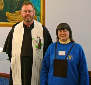  Fr Antony Lester, Prior of the Carmelite Friars in York, with Patricia Wilson, leader of  Newcastle Lay Carmelite Community.