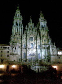 Santiago de Compostela Cathedral by night - photo JS