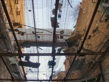 Nets in Old City of Hebron placed to catch rubbish thrown by illegal settlers