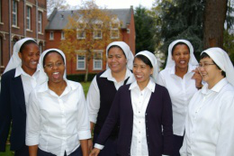 L to R - Sisters Priscilla Tumulumbe and Henrietta Mary (Zimbabwe),  Regina Mary, (Samoa), Marissa, (Philippines), Badirai Memory (Zimbabwe) and Maria Ramonita (USA)