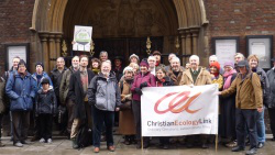 Christian Ecology Link, Operation Noah groups prepare to march - photo: ICN