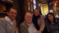 Fr Kit (2nd left) with his niece and friends at a farewell lunch in London on 28 October 2010