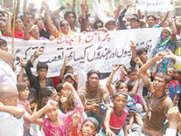 Pakistani Christians demand end to violence (pic: UCAN)