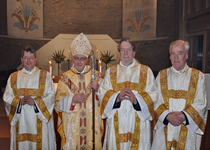 Bishop Alan Hopes with Frs Broadhurst, Burnham and Newton