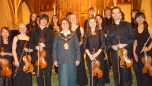 Mayor Adronie Alford with RCM Orchestra