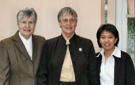 Sr Philomena Hynes, Sr Hazel Buckley, with Lorna Diesta