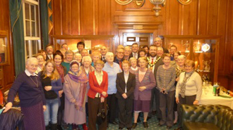 Mayor Simpson,Cllr Jenny Headlam-Wells, volunteer co-ordinator, Mona Cara, with volunteers from Our Lady Help of Christians