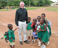 Canon Cronin on a visit to Ghana in 2007