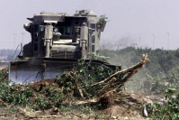 Israeli armoured bulldozer in action