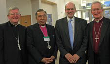 Archbishop Longley; Bishop Alexander John Malik; Professor David Eastwood, Vice Chancellor, Birmingham University; Bishop Urquhart. Picture - Peter Jennings