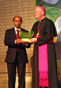 Archbishop Longley with Mr Francis Robinson, a close family friend of Aleena Biju with the new award
