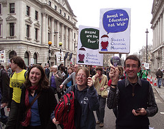 SCM members march against cuts