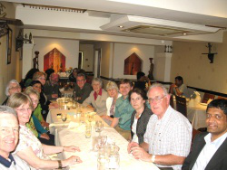 Fr Joe (2nd right) at celebration dinner