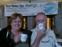 Ellen Teague with Fr Frank Nally