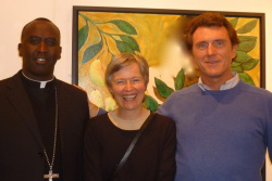 L-R: Bishop Dominic Kimengich, Margaret Harvey, Fr Albert Salvans from St Paul's Missionary Community.