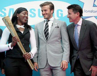 Gabriella with David Beckham & Olympics Committee Chairman Sebastian Coe